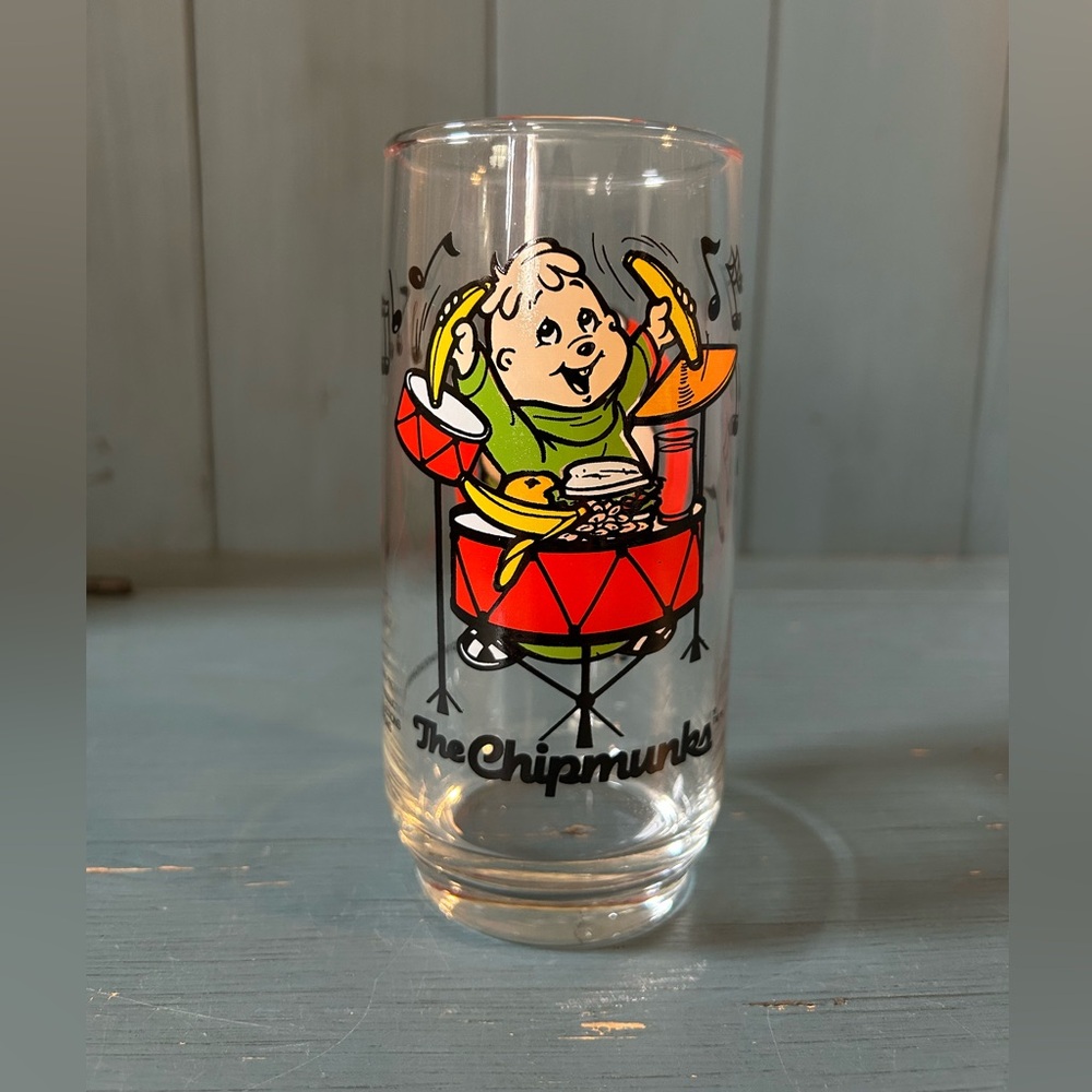 Vintage 1985 Chipmunks “Theodore” Tall Drinking Glass